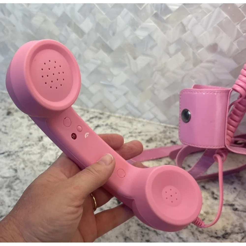 Women‎ Rotary Telephone Shaped Handbag Purse Retro Look Pink Phone Shoulder Bags